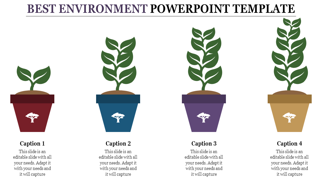 Environment PowerPoint Template With Growing Plants